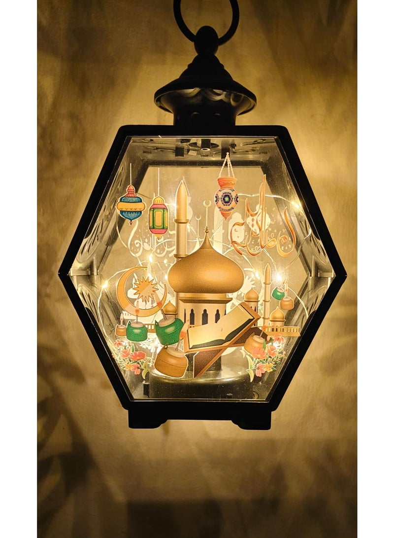 لاكوز مصباح LED مزخرف بتصميم مسجد إسلامي وقرآن كريم، بإضاءة دافئة، مناسب لتزيين المنزل، مناسب لشهر رمضان الكريم - Image 2